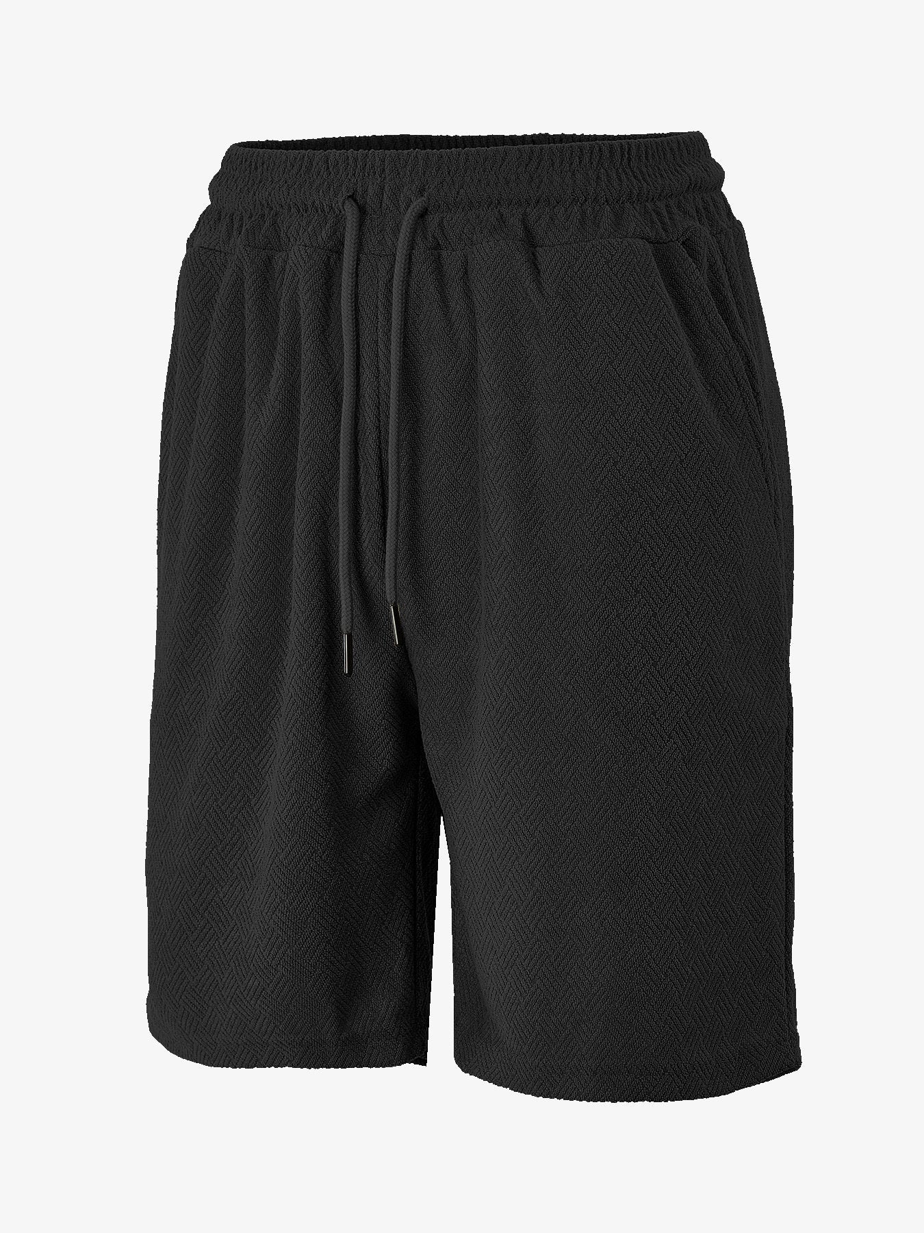 Men's Towel Jacquard Casual Shorts | Polyester Loose Fit S-3XL