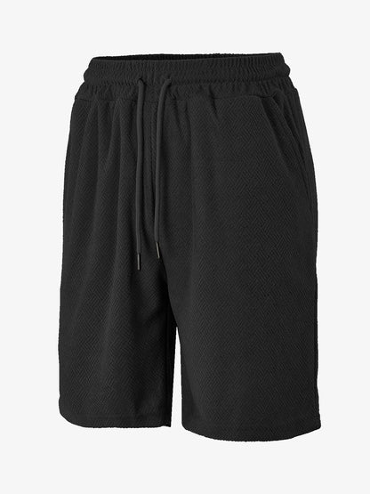 Men's Towel Jacquard Casual Shorts | Polyester Loose Fit S-3XL