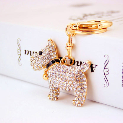 Diamond Bell Puppy Keychain | Zinc Alloy Charm | JP Collections