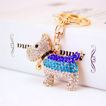 Diamond Bell Puppy Keychain | Zinc Alloy Charm | JP Collections