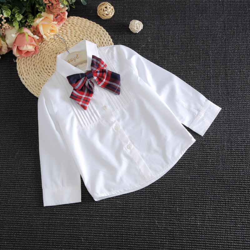 Girls' Long-Sleeve Shirt & Plaid Skirt Set | Red Plaid | Ages 3–8