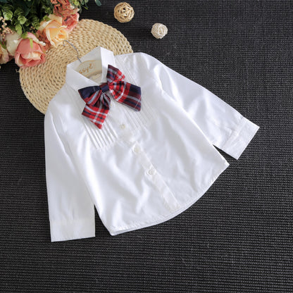 Girls' Long-Sleeve Shirt & Plaid Skirt Set | Red Plaid | Ages 3–8