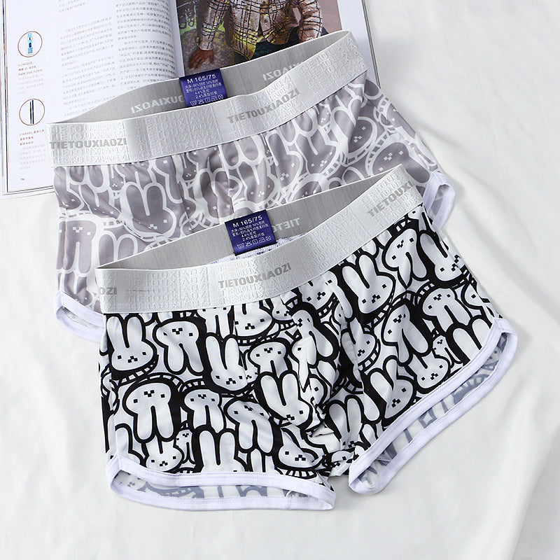 Men's Ice Silk Animal Print Boxer Briefs – Quick-Dry Breathable 5 Colours