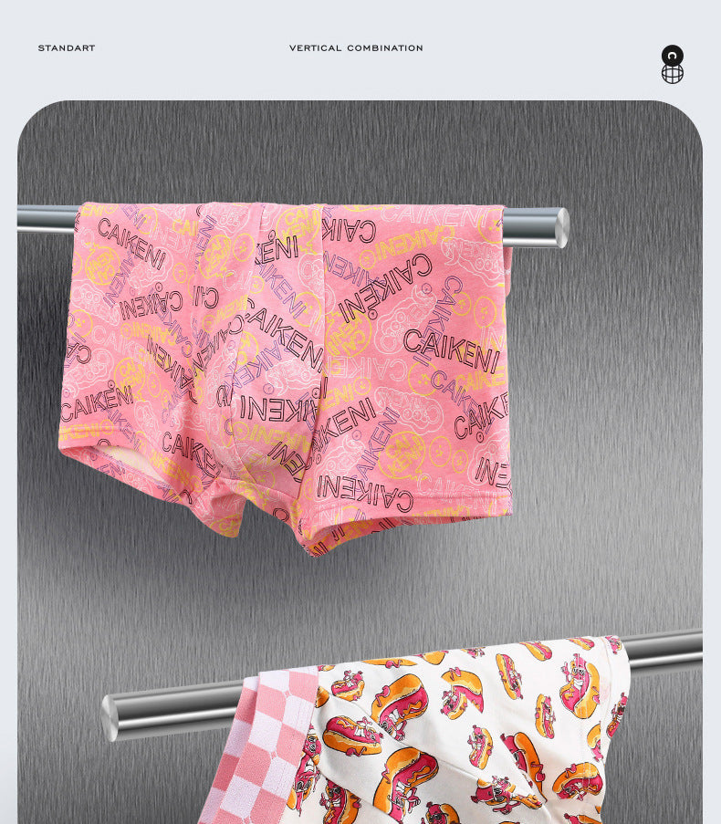 Men's Ice Silk Novelty Boxer Briefs – Cool Mid-Waist 6 Fun Designs