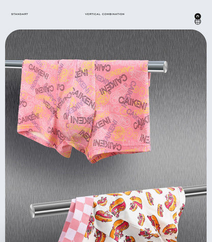 Men's Ice Silk Novelty Boxer Briefs – Cool Mid-Waist 6 Fun Designs