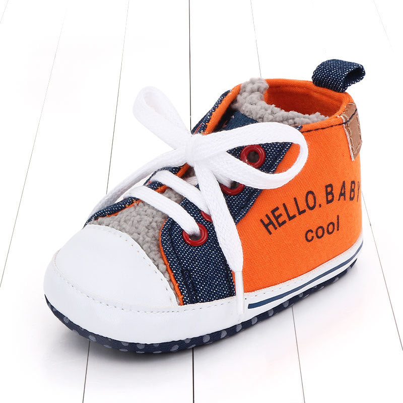 Unisex Baby Canvas Shoes - Letter Print Breathable Non-Slip Infant Walkers