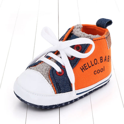 Unisex Baby Canvas Shoes - Letter Print Breathable Non-Slip Infant Walkers