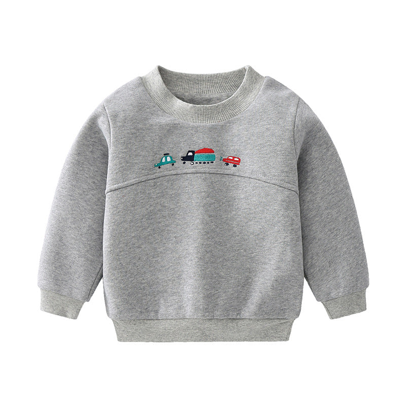 Children's Cartoon Car Knit Sweater | Kids Cotton Pullover