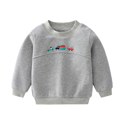 Children's Cartoon Car Knit Sweater | Kids Cotton Pullover