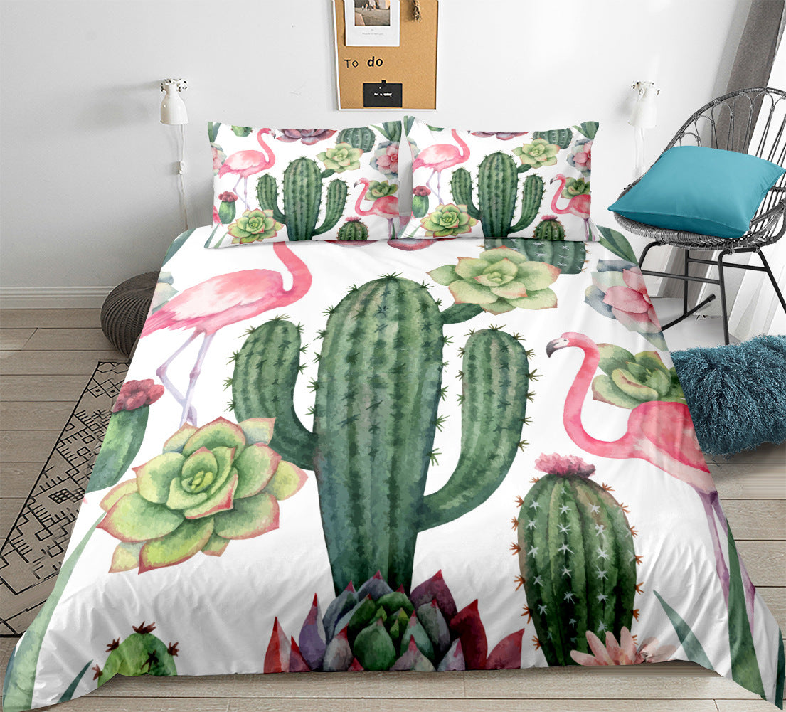 Cactus Print Microfibre Duvet Cover Set – 5 Designs, 9 Sizes