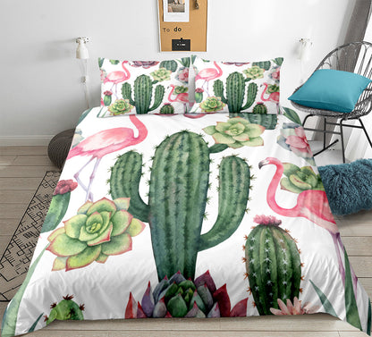 Cactus Print Microfibre Duvet Cover Set – 5 Designs, 9 Sizes