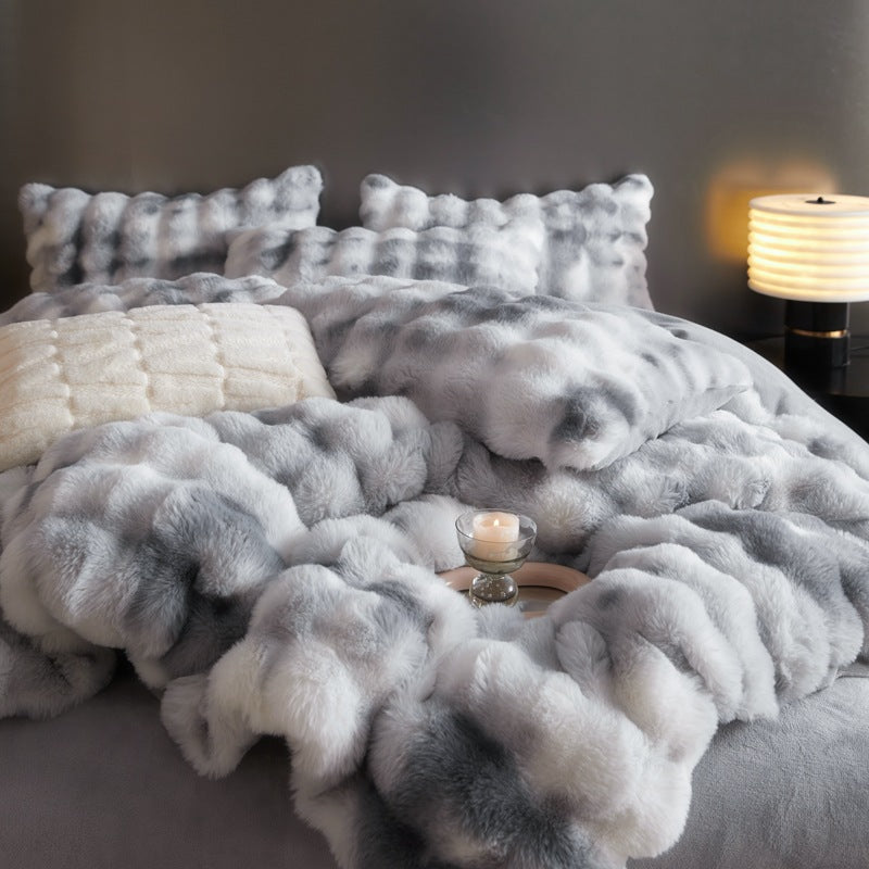 Fur Velvet Four-Piece Bedding Set | Premium Twill Weave