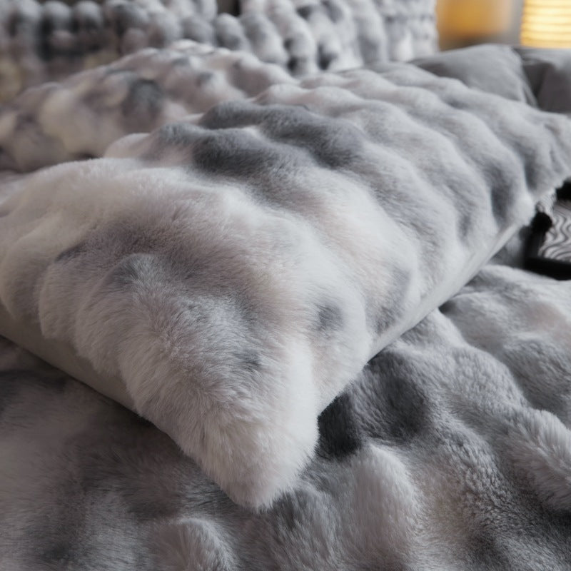 Fur Velvet Four-Piece Bedding Set | Premium Twill Weave