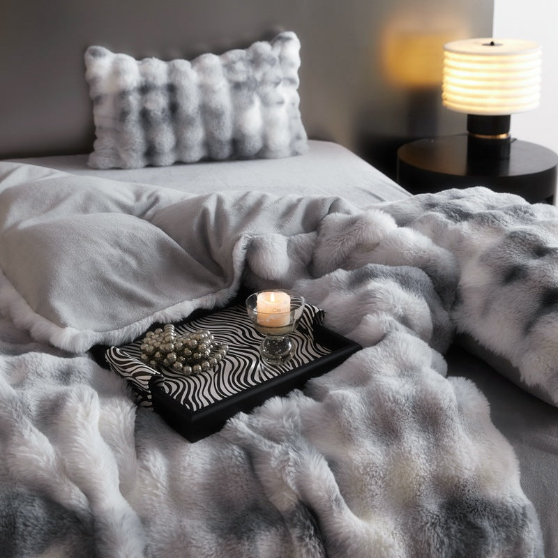 Fur Velvet Four-Piece Bedding Set | Premium Twill Weave
