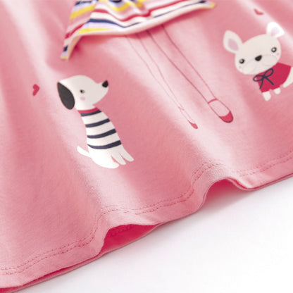 Baby & Girls Cartoon Print Short Sleeve T-Shirt – Summer Top