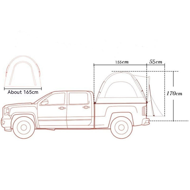 Car Boot Tailgate Shelter Tent – 4-Season 2 or 3 Person Outdoor Camping Tent Grey