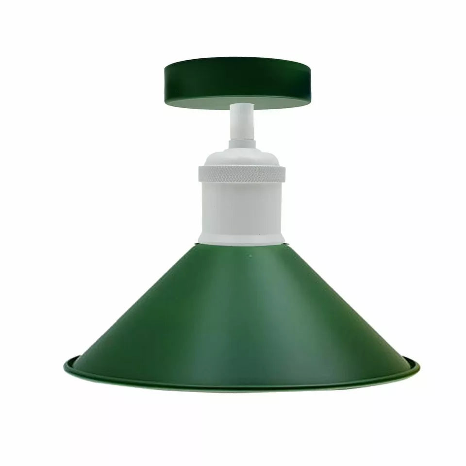 Vintage Flush Mount Metal Cone Industrial pendant ceiling light ~5656-7