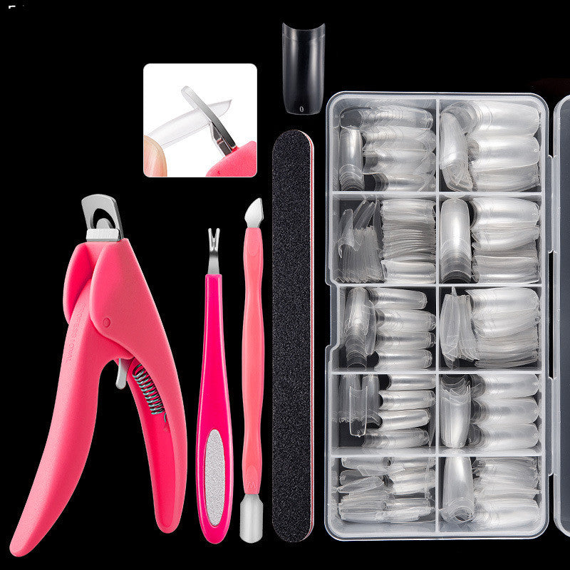 500-Piece Press-On Acrylic Nail Set – French & Full Cover