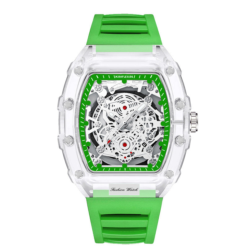 Men's Transparent Quartz Watch | 6 Colours | Matching Dial & Strap