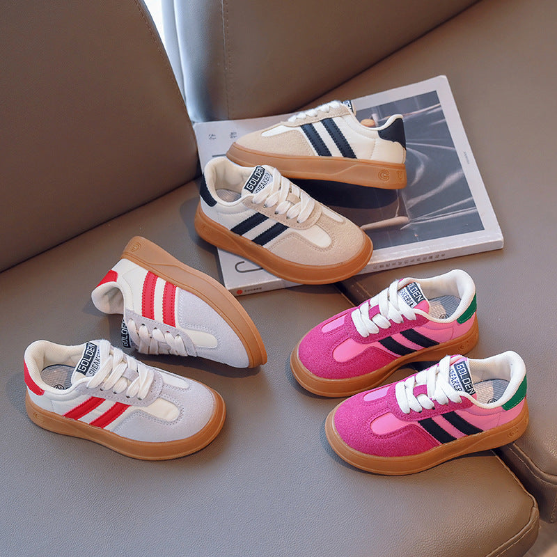 Children's Lace-Up PU Sneakers | Unisex Kids Shoes EU 26-37