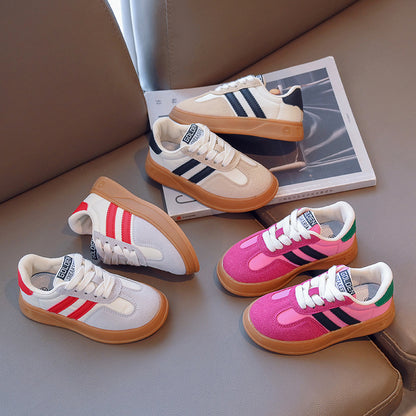 Children's Lace-Up PU Sneakers | Unisex Kids Shoes EU 26-37