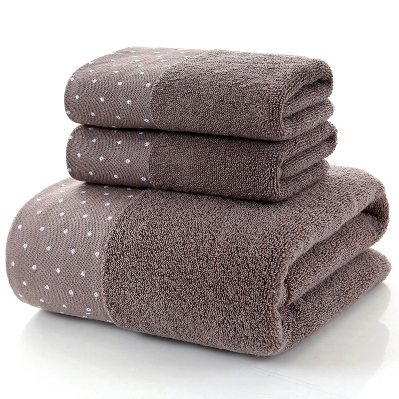 Embroidered Cotton Hotel Towel Set | 3-Piece Jacquard Bath & Hand Towels