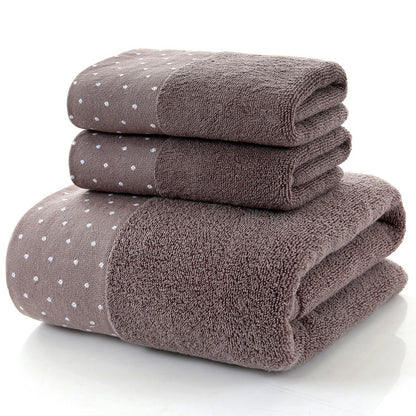 Embroidered Cotton Hotel Towel Set | 3-Piece Jacquard Bath & Hand Towels