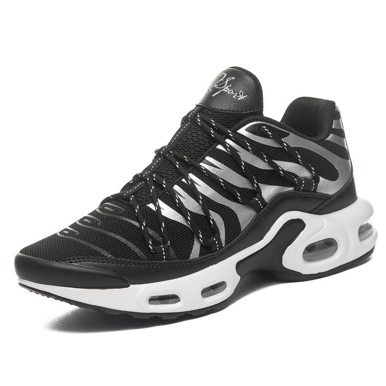 Men's Air Cushion Striped Mesh Trainers – Lightweight Breathable Sports Shoes