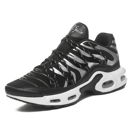 Men's Air Cushion Striped Mesh Trainers – Lightweight Breathable Sports Shoes