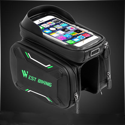 Waterproof Bike Front Handlebar Bag – Hard Shell Touch Screen Phone Holder