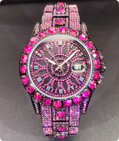 Full Diamond-Encrusted Men's Fashion Watch | Iced Out Statement Watch