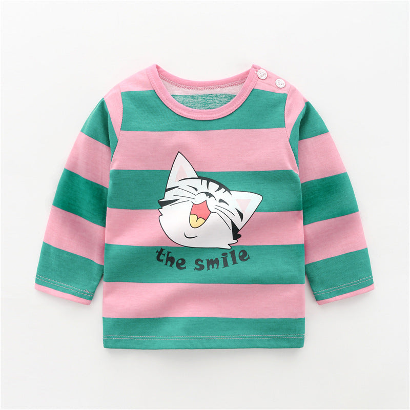 Girls Cotton Long Sleeve Cartoon Print T-Shirt – 7 Designs