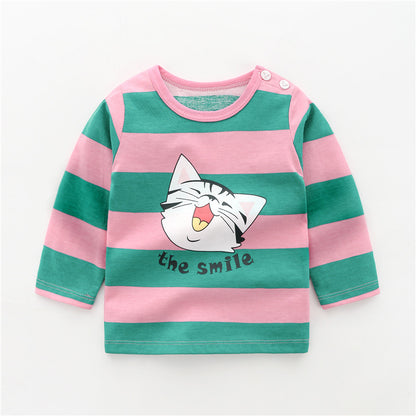 Girls Cotton Long Sleeve Cartoon Print T-Shirt – 7 Designs