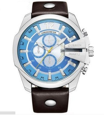 Men's Large Dial Fashion Watch – Triple-Eye Chronograph Style, 7 Designs