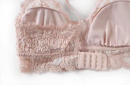 Women's Lace Gathering Bra & Panties Set | ABC Cup Lingerie 5 Colours