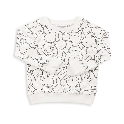 Girls Cotton Rabbit Print Long Sleeve Top – Soft Kids Pullover
