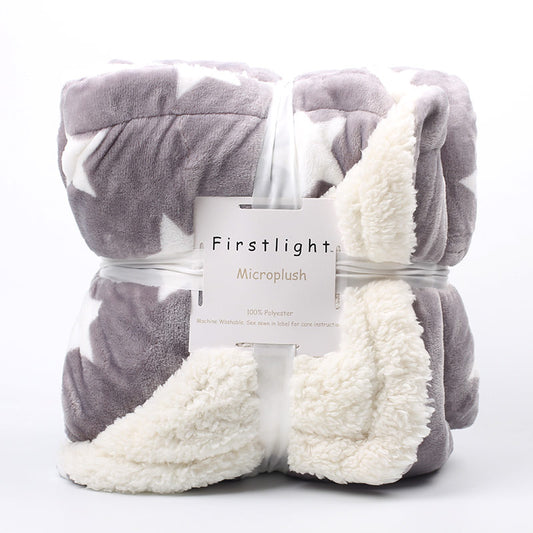 Floral Lambskin Sherpa Blanket | Double Thickened | 3 Sizes