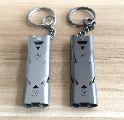 Emergency Keychain Whistle – Loud Survival Signal Whistle Silver & Black