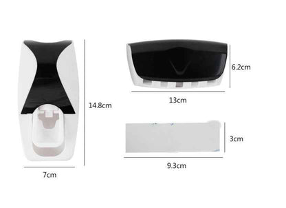 Wall-Mounted Toothbrush Holder Set – Plastic & Silicone Bathroom Organiser