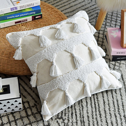 Moroccan Tufted Geometric Cushion Cover | Boho Home Decor