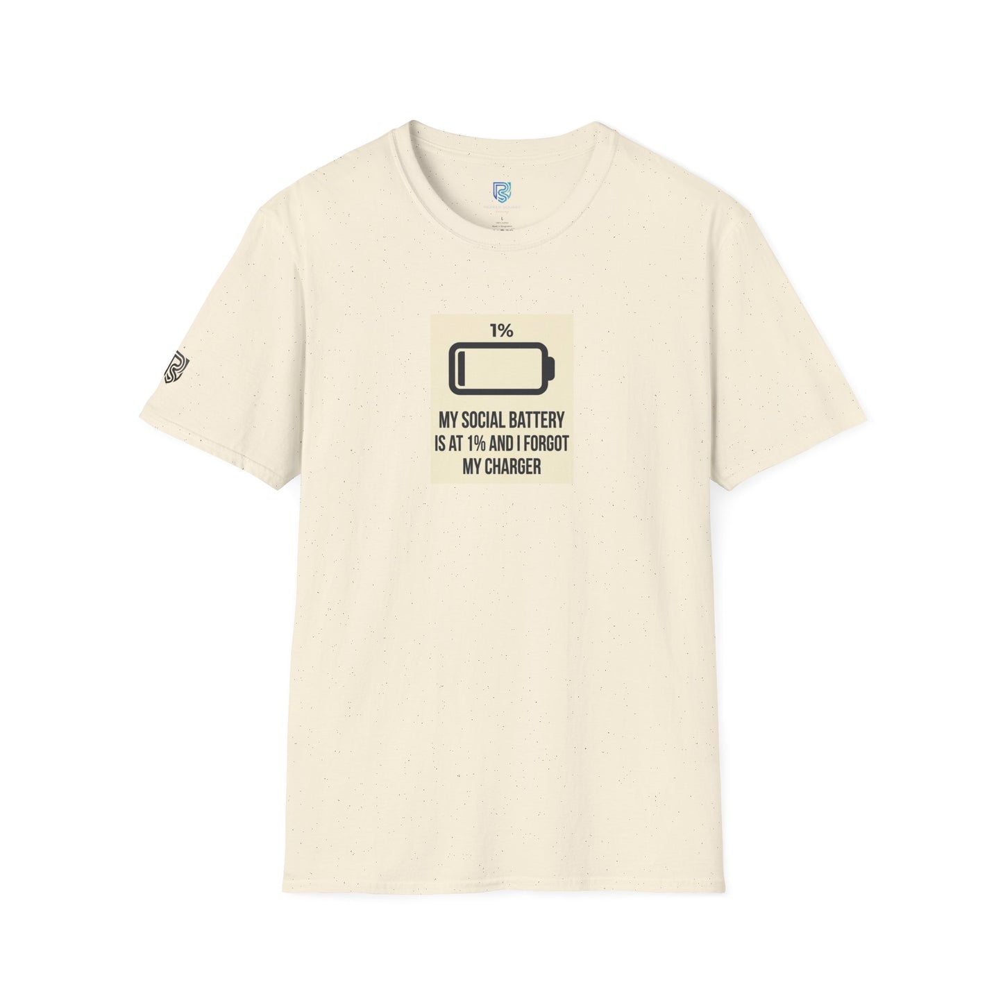 "My Social Battery Is At 1%" Low Battery Graphic Tee