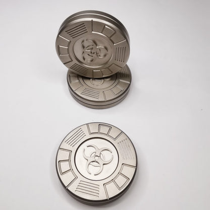 Stainless Steel EDC Fingertip Gyro | Push Card Coin Fidget Toy
