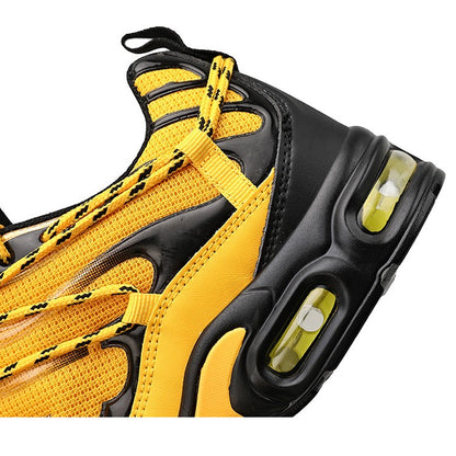 Men's Breathable Mesh Sports Shoes – Bold Colour Casual Trainers