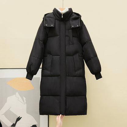 Women's Longline Ribbed Padded Coat - Loose Fit, M-3XL