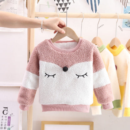 Girls Plush Fleece Sweatshirt – Soft Cotton Kids Pullover