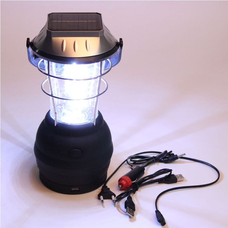 3-in-1 Solar USB & Hand-Crank Camping Lantern – 1,200mAh Rechargeable Emergency Light 8-Hour Runtime