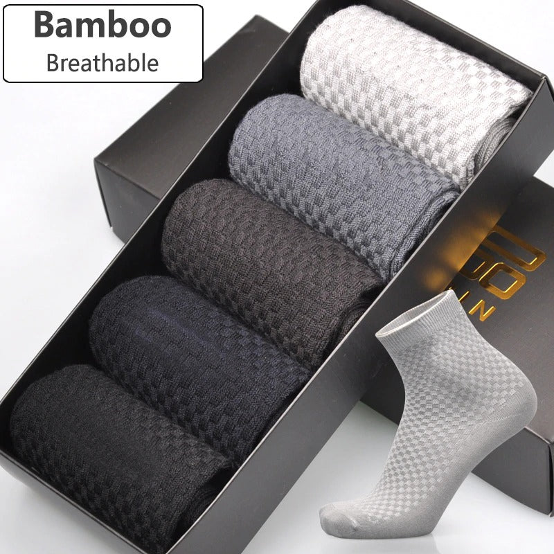 Men's Bamboo Fibre Business Socks – 5 Colours, Multi-Pack