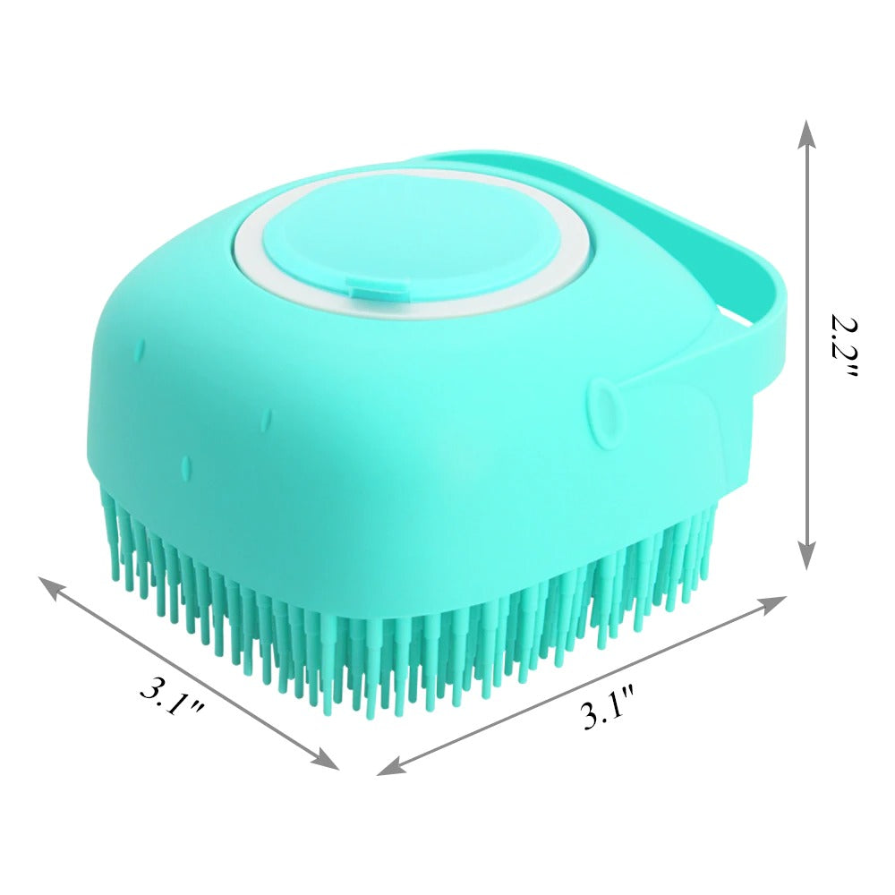 2-in-1 Pet Shampoo Dispenser & Massage Brush | Dog & Cat Bath Scrubber