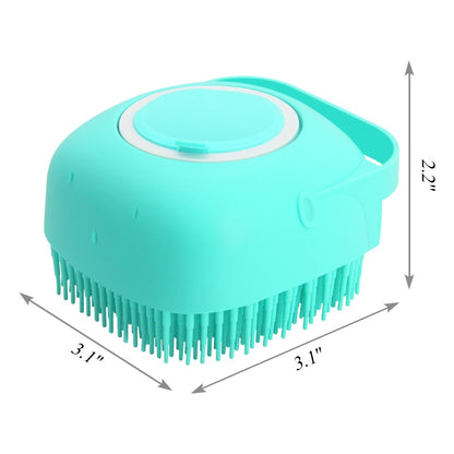 2-in-1 Pet Shampoo Dispenser & Massage Brush | Dog & Cat Bath Scrubber