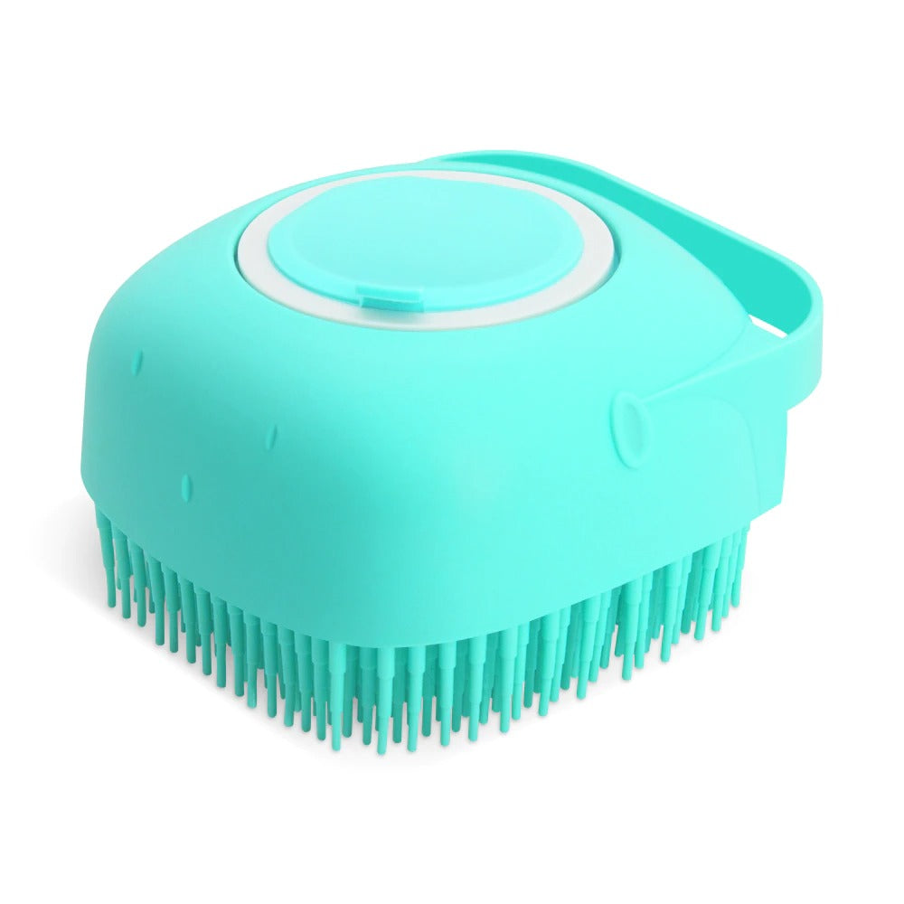 2-in-1 Pet Shampoo Dispenser & Massage Brush | Dog & Cat Bath Scrubber